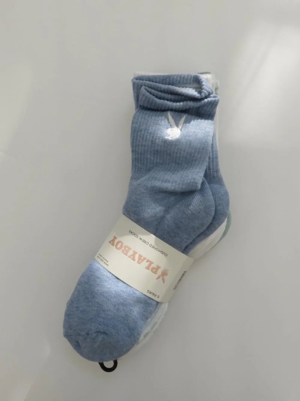 (#142) Playboy Multi-color 5-PK Signature Logo Bunny Cushioned Crew Socks